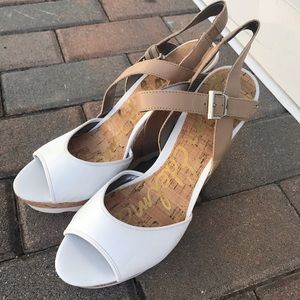 Sam Edelman platform White Cork Sandals